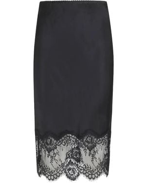 Herskind Lace-Trim Midi Skirt - Black