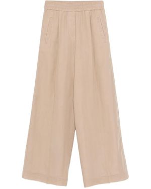 Brunello Cucinelli Elasticated Palazzo Trousers - Natural