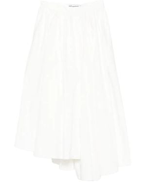 Self-Portrait Cotton Poplin Midi Skirt - White