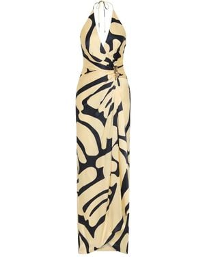 Rebecca Vallance Dune V Neck Maxi Dress - Metallic
