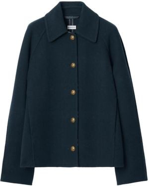 Burberry Abrigo A Cuadros Con Botones - Azul