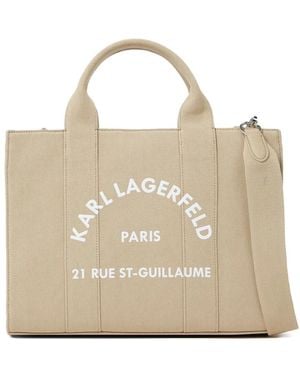 KARL LAGERFELD Tote Square M Logo - Natural