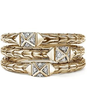 John Hardy Diamond Triple Row Ring - Metallic