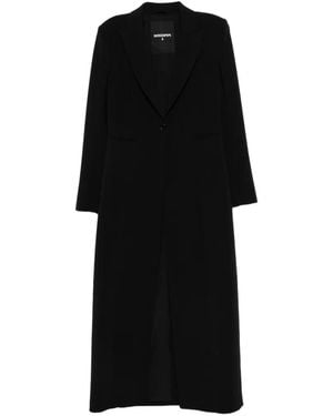 Patrizia Pepe Single-Breasted Long Coat - Black