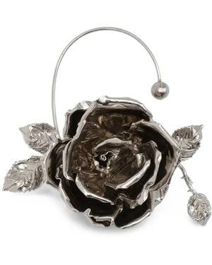 Magda Butrym Rose-Detail Ear Cuff Earrings - Metallic