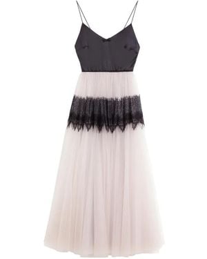 Viktor & Rolf Tulle Lace-Trim Maxi Dress - White