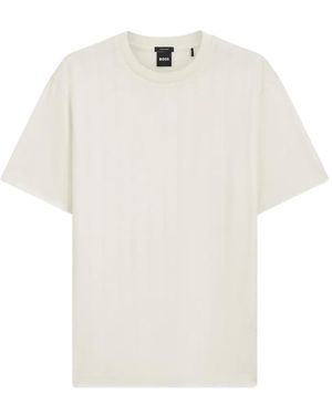 BOSS Textured Regular-Fit T-Shirt - White