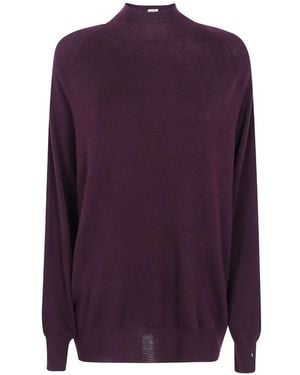 Aspesi Raglan-Sleeve Turtleneck Sweater - Purple