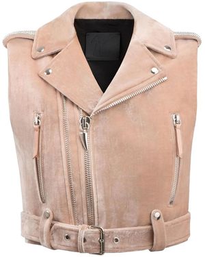 Giuseppe Zanotti Amelia Crystal Velvet Gilet - Natural