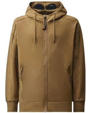C.P. Company Goggle-Detail Zip-Up Hoodie - Green
