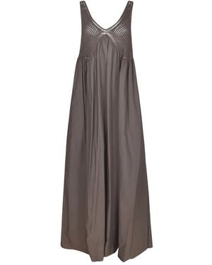 P.A.R.O.S.H. Crochet-Panelling Maxi Dress - Brown
