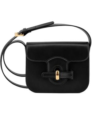 Gherardini Bella Schultertasche Aus Leder Mit Drehverschluss - Schwarz