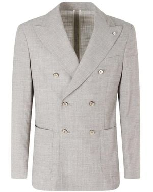 L.B.M. 1911 Double-Breasted Peak-Lapel Jacket - Grey