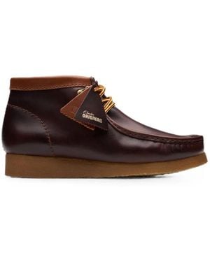 Clarks Wallabee Hiker Leather Desert Boots - Brown