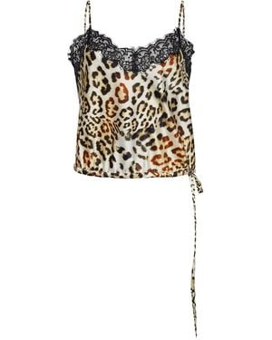 Cara Cara Lace-Trimmed Leopard-Print Camisole - Black