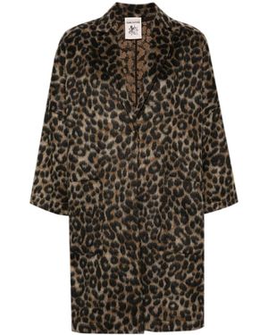 Semicouture Cappotto Leopardato - Nero