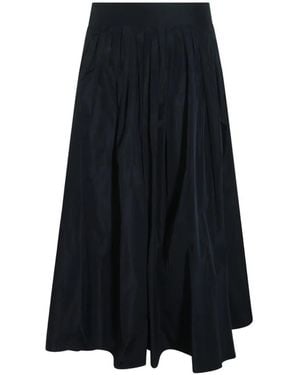 Max Mara Midi Pleated Flared Skirt - Blue