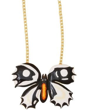 Kenneth Jay Lane Butterfly チェーンネックレス - ホワイト