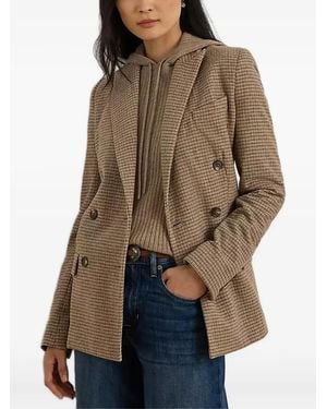 Ralph Lauren Double-Breasted Checked Blazer - Brown