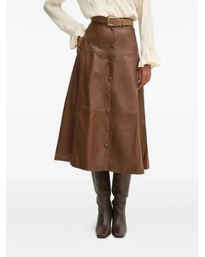 Pedro Del Hierro Madrid Falda midi con botones - Marrón