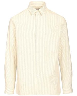 Maison Kitsuné Striped Oversized Shirt - White