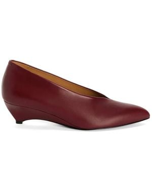 Jil Sander Pointed-Toe Leather Court Shoes - Red