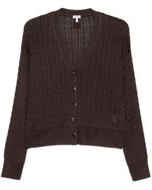 Loewe Cable-Knit Button Cardigan - Brown