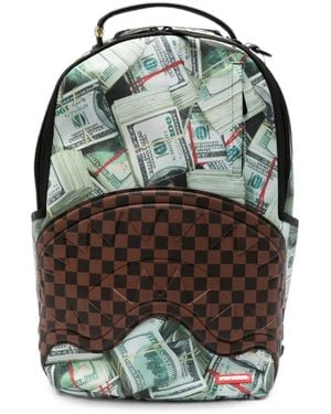 Sprayground Fully Loaded Dollar-Print Backpack - Grey