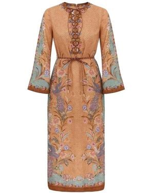 Zimmermann Indra Floral-Print Lace-Up Dress - White