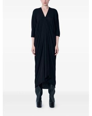 Rick Owens Draped V-Neck Dress - Blue