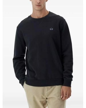 La Martina Benedict Embroidered-Detail Crew Neck Sweatshirt - Blue