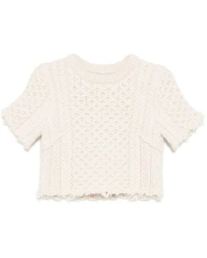 R13 Wool Knitted Top - White