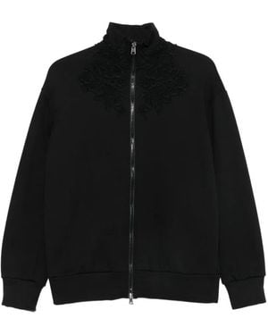 Ermanno Scervino Lace-Embroidered Zip-Up Jacket - Black