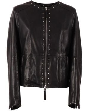 Bully Stud-Embellished Collarless Jacket - Black