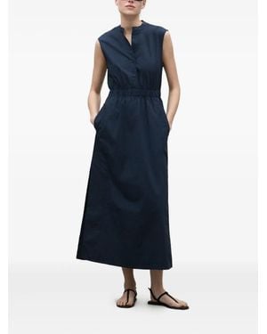 Ecoalf Abito Lungo Mika Smanicato Con Bottoni - Blu