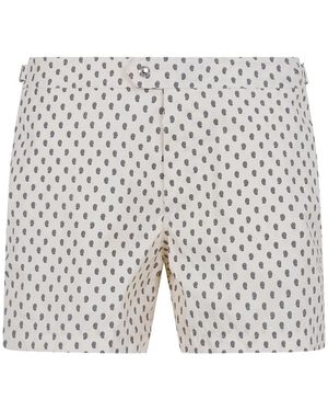 Tom Ford Paisley Print Micro Compact Popeline Wr Swim Shorts - Grey