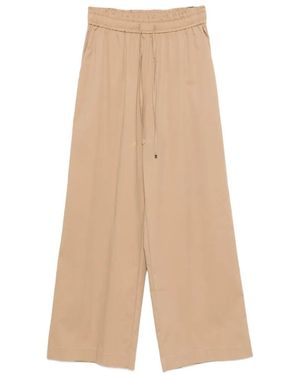 Clips Elasticatd-Waist Pants - Natural