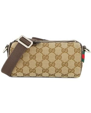 Gucci Gg-Canvas Mini Crossbody Bag - Brown