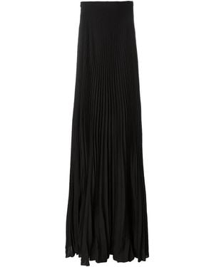 Ralph Lauren Pleated Silk Maxi Skirt - Black