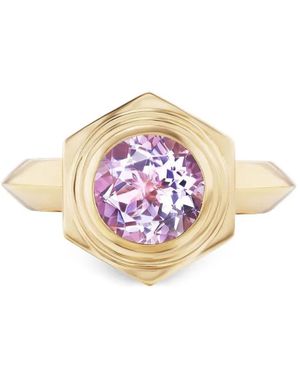 Harwell Godfrey 18Kt Geelgouden Hexed Ring Met Amethist - Roze