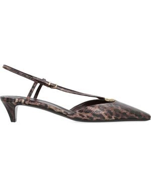 Fendi Slingback-Pumps mit Animal-Print 40mm - Braun