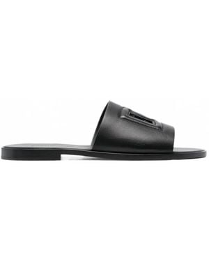 Dolce & Gabbana Sandales En Cuir À Logo Dg - White