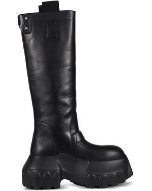 Rick Owens Leather Knee-High Boots - Black