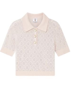 CASABLANCA Poloshirt mit Monogramm-Nieten - Pink