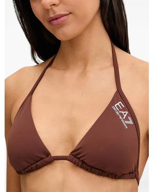 EA7 Triangle Logo-Print Bikini - Brown