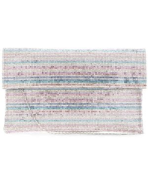 Twentyfourhaitch Petra Rhinestone-Embellished Clutch Bag - Grey