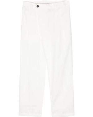 Isabel Benenato Straight-Leg Linen Trousers - White