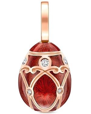 Faberge 18Kt Rose Heritage Egg Diamond Charm - Red