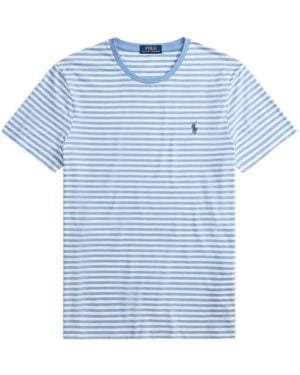Polo Ralph Lauren Striped Embroidered-Logo T-Shirt - Blue