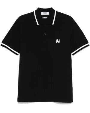 MSGM Poloshirt Mit Logo-Stickerei - Schwarz